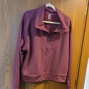 Women's Burgundy Quarter-Zip Sweater